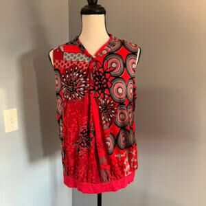 Desigual Funky Sleeveless Festive Top XL - NWT